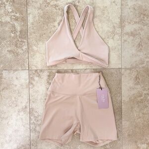 NWT Crop Shop Boutique CSB Serenity Short and Sierra Crop Set in  Biscuit S